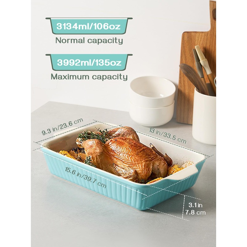 DOWAN 9x13-inch Baking Dish, Deep Casserole Dishes for Oven, Lasagna