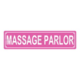 MASSAGE PARLOR Space Metal Tin Street Sign Bar Cafe Garage Cave Home Room Wall Bathroom Farmhouse Garden Porch Patio Decor, 16 x 4 Inch