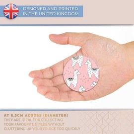 Destination Vinyl ltd Magnet for Refrigerator, Fridge - Cute Pink Cartoon Llama Alpaca Animals for Office, Cabinet and Whiteboard, Magnetic Stickers, 8292
