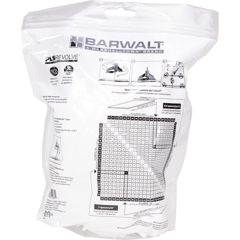 BARWALT PLS REVOLVE 1/16 Inch Tile Leveling System, Spacer Bases,