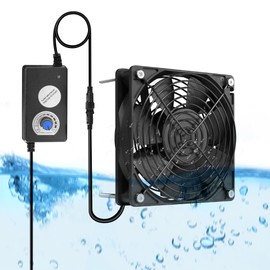 PANO-MOUNTS 120mm 4.72inch Upgraded IP68 Waterproof Dual Ball Fan-Max 3500RPM with Variable Speed Controller for DIY Ventilation Exhaust Projects