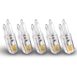 Xyanmc T4 G9 LED Bulbs 2W 200LM, 20W Halogen Equivalent, G9 Low Wattage Bi-Pin Base, Warm White 2700K, Non-Dimmable AC120V G9 LED Night Light Bulbs for Chandelier Pendant Under Cabinet Lights,5 Pack