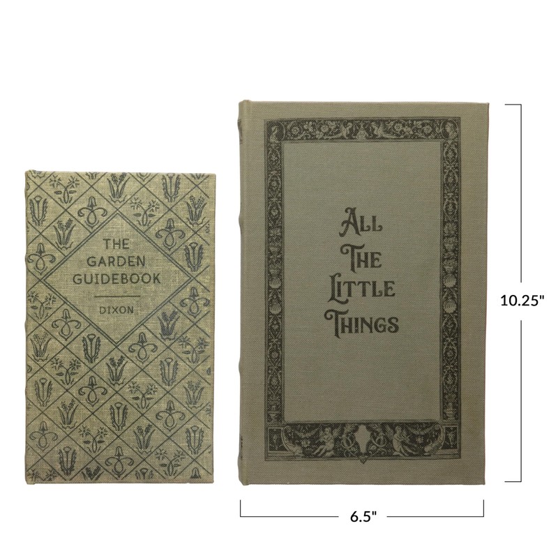 MDF & Canvas Book Storage Boxes, Set of 2 All