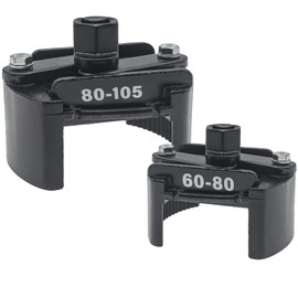 YVHVTV 2Pcs Adjustable Oil Filter Wrench Removal Tool, Universal Oil Filter Cap socket Wrench, 60-80mm & 80-105mm Oil Filter Wrench