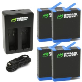 Wasabi Power Battery (4-Pack) and Dual Charger for GoPro HERO8 Black