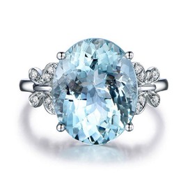 Wenbin Fashion Lady Natural Stone Topaz Ring Blue Topaz Bow Ring 925 Sterling Silver Oval Gemstone Ring Engagement Ring Wedding Jewelry Size 6-10, Size 6, Silver
