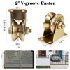 NouraVita 2" V-Groove Wheel Sliding Gate Casters with Brackets Heavy