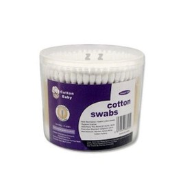 Dual-Ended Cotton Swabs with Ear Pick for Ear Cleaning, Makeup, and Water Removal 300 pcs 3ea