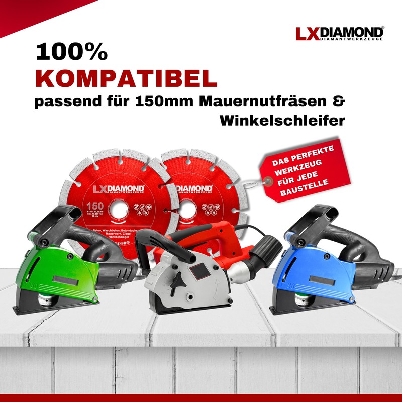 LXDIAMOND 2 x Diamond Cutting Disc 150 mm x 22.23