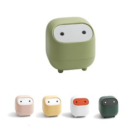 AIWE7D Small Desktop Trash Can with Lid for Desk Trash Cans Cute Mini Garbage Bin Press-top Wastebasket for Office Countertop Coffee Table Desk (LightGreen)