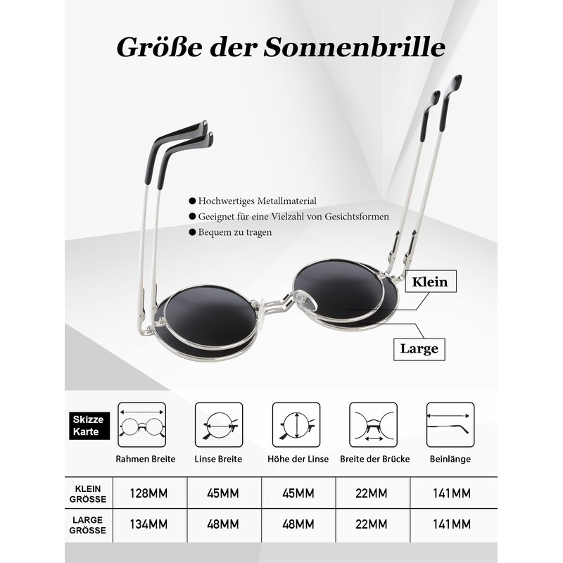 ANYLUV Sunglasses Men's Polarised Round Sunglasses Men Women Classic with