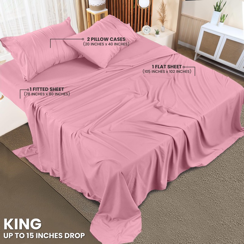 Utopia Bedding King Bed Sheets Set - 4 Piece Bedding