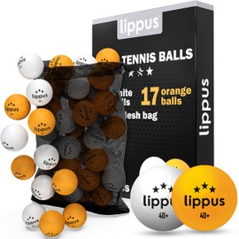 lippus Table Tennis Balls 3 Star [35 Pieces] Set - 18 White & 17 Orange Table Tennis Balls + Storage Bag - Ideal Playing Features - Produced According to Competition Guidelines