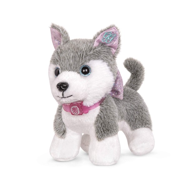 Glitter Girls – Alaska – Plush Toy Dog – Puppy Pet Accessory for 14-inch Dolls – Toys, Clothes, and Accessories for Girls 3 and up, Grey, White