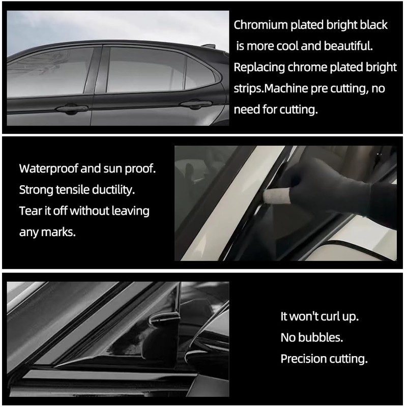 Window Trim Chrome Delete Blackout Overlay Kit Pre-Cut Vinyl Compatible