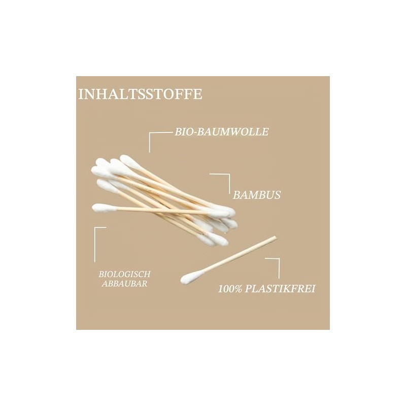 UpCircle Bamboo Cotton Buds - Pack of 200 - Biodegradable,