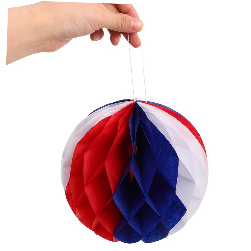 iplusmile 4pcs Independence Day Honeycomb Ornaments Patriotic Decorations for July