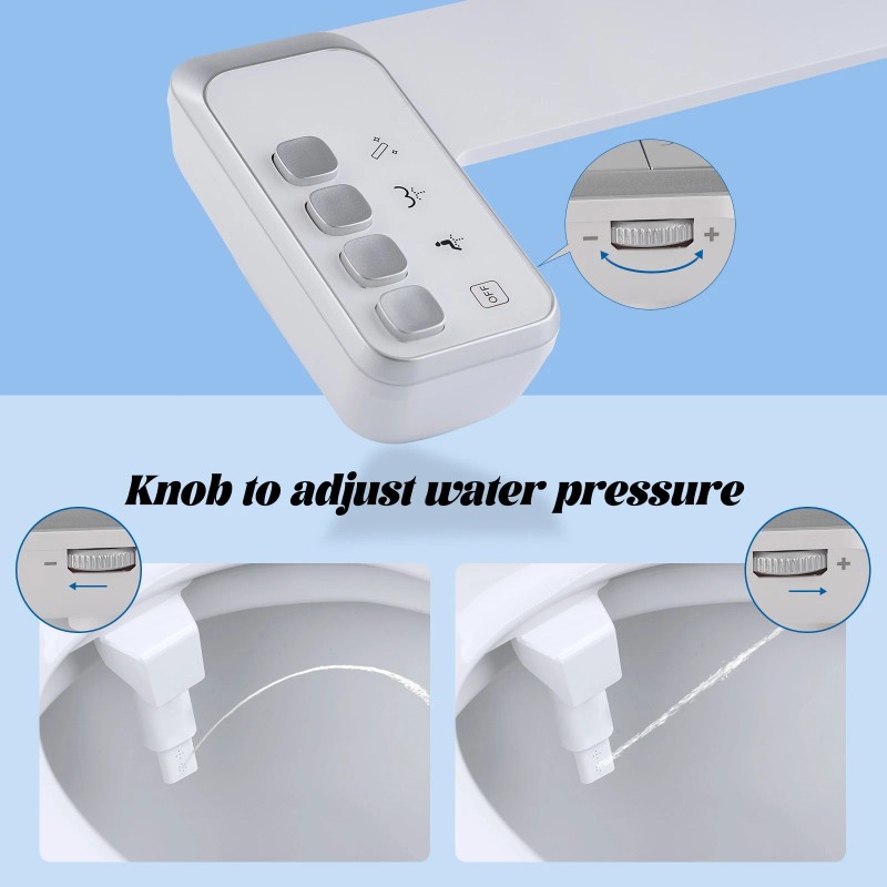 Hibbent Non-Electric Mechanical Bidet Flash Water Toilet Seat Attachment Spray