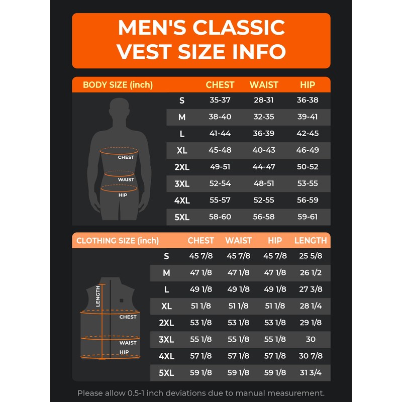 ORORO Men's Lightweight Heated Vest with Battery Pack (Flecking Grey,L)