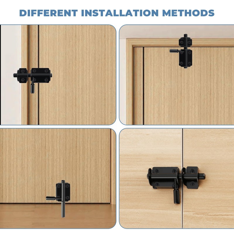 Door Lock with Padlock and Barrel Latch, Stainless Steel Security
