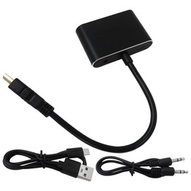 2 in 1 HDMI to HDMI + VGA Adapter with Audio, PC HDMI Source Output to TV/Monitor with HDMI/VGA Connector,1080p Video Converter for Computer,Laptop,Projector, HDTVs, Monitors