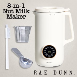 Rae Dunn 8-in-1 Nut & Plant Milk Maker – Almond, Oat, Soy & More – 800ml Cold / 700ml Hot – Automatic, Delay Start, Self-Clean – Includes Stirrer, Measuring Cup & Brush, Cream