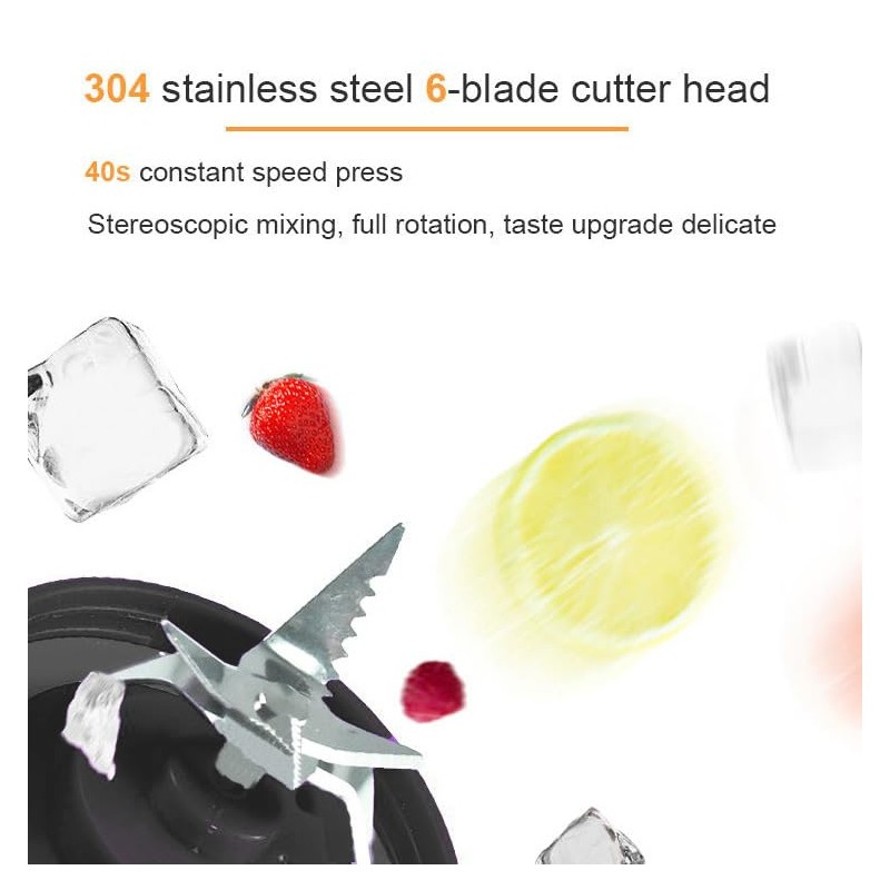 Personal Blender for Shakes and Smoothies with 6 Blades, 14OZ