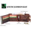 MORUCHA RFID Blocking Men's Biker Wallet Genuine Distressed Hunter Leather