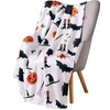 Black Bat Print Flannel Throw Blanket – Soft Lightweight Blanket