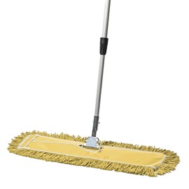 Tidy Tools Commercial Dust Mop & Floor Sweeper, 24 in. Dust Mop for Hardwood Floors, Reusable Dust Mop Head, Extendable Mop Handle, Industrial Dry Mop for Floor Cleaning & Janitorial Supplies, Yellow