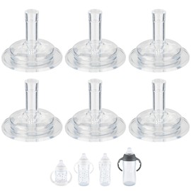 Sippy Straw Nipples for Nuk Sippy Cup, Straw Cup & Learner Cup, Not for Nuk Bottle, Soft 100% Silicone Straw Cup Nipples, 8m+, Variable Flow, 6 Count