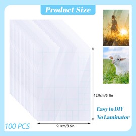 100 Sheets 3x5inch Self Seal Laminating Pouches Self Adhesive Laminating Sheet, Waterproof Clear Lamination Pouches for Documents & Photos & Index Cards No Laminating Machine Needed