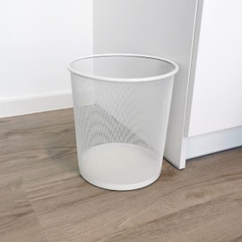 Leviatan Office Waste Paper Bin, 12 L, Wire Mesh Waste Paper Bin, Metal Office Bin, Round Mesh, Pearlescent Colours