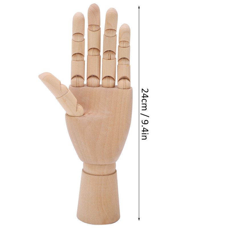 Wooden Hand Rotation Joint Professional Hand Model Various Shapes Wooden