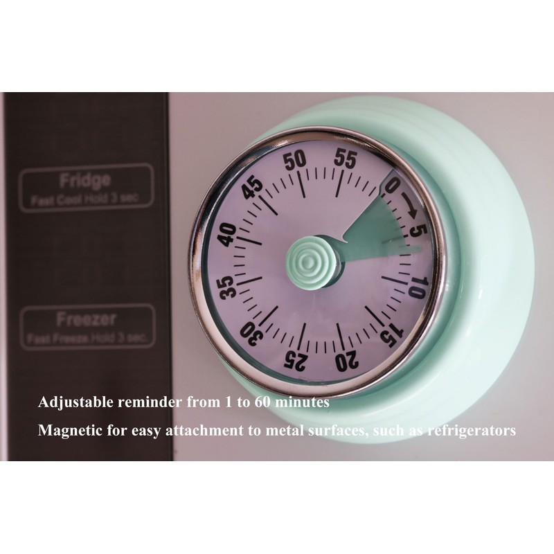 Magnetic Kitchen Timer|Vintage-Style Manual Twist Kitchen Timer|Metallic Kitchen Timer (Blue)