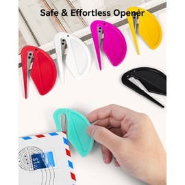 Anyongora 6 Pack Letter Opener - Compact Mail Opener, Safe Envelope Slitter with Stainless Steel Blade for Easy Cutting (6 Colors)