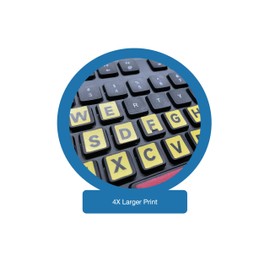 Large Print Computer Keyboard Sticker, High Contrast Keyboard Sticker with Oversized Print Letters for Visually Impaired Low Vision Individuals (Yellow+Black), Extra Large Symbols