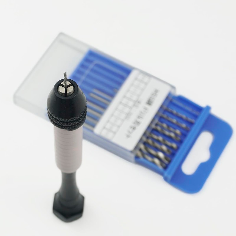 Pin Vice, Hand Drill, Interchangeable HSS Steel, Drill Blade Included,