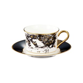 Noritake TG93686/N-090L Noritake Cup & Saucer (COFFEE & TEA) 245cc Moomin Valley Comet 1 Guest Black Bone China