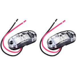 cciyu 2x Oval 2.5" Trailer Truck Clear Led Side Marker Lights Lamp 2 Diodes Surface Mount 2.5 Inch Trailer led clearance and side marker lights Boat Marine LED Courtesy Lights