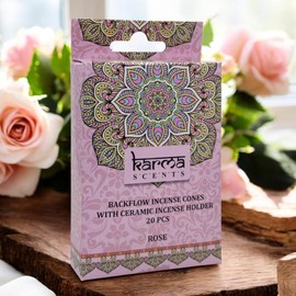 MIJOMA 60 Backflow Incense Cones Waterfall for Relaxation and Meditation - 3 Exquisite Fragrances in a Set - Perfect for Inner Peace and Peace (Karma Mix 2, 60 Incense Cones)