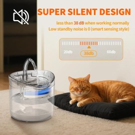 Unbranded Cat Water Fountain 61oz/1.8L Stainless Steel Automatic Pet Dog Water Fountain
