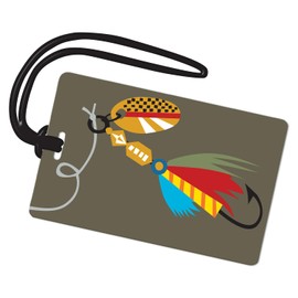 R. Nichols Fly Fishing Luggage Tag - Sturdy Waterproof Plastic Travel Labels for Baggage, Suitcases, Backpacks, and Diaper Bags, 2.5 Inch x 4 Inch Tag with Black Loop Attachments