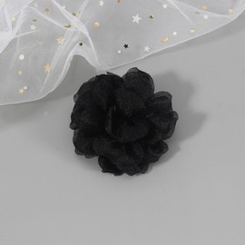 Rose Flower Brooch and Pin With Hair Clip | Black Lapel Pin for Women | Hat Pin | Flower Hair Clip, 3.1 Inches