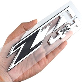 2 Pack Z71 4x4 Emblems Badges Compatible for GMC Chevy Silverado Sierra Tahoe Suburban 1500 2500hd 3500hd Decal (Chrome/Black)