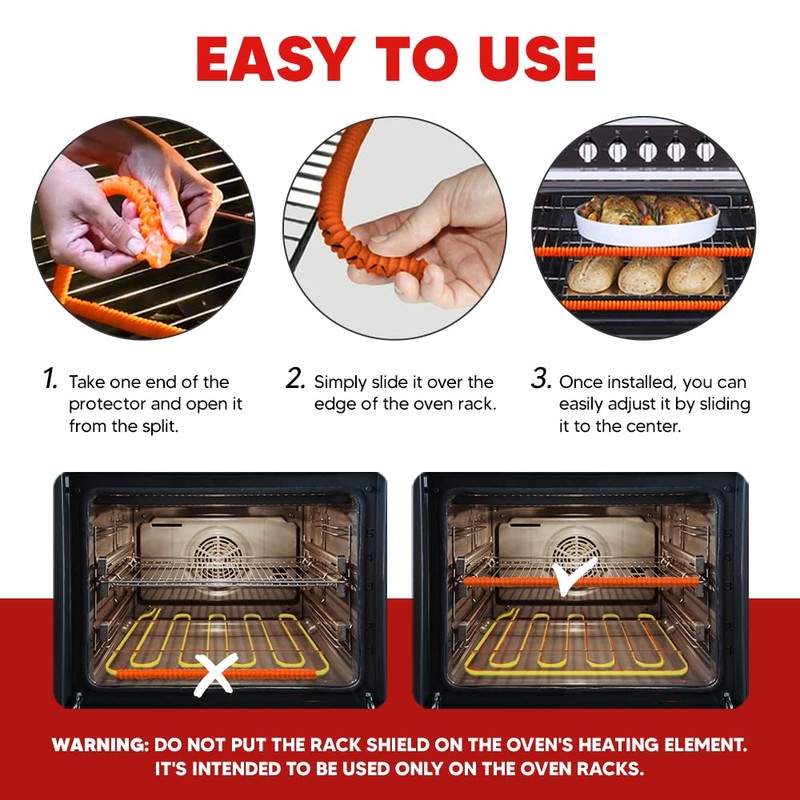 Silicone Oven Guards for Racks, Heat Resistant Oven Rack Shields,