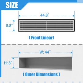 BJADE'S Linear Bar Air Vent Grille,44" X 8",HVAC Stander Vent Cover Linear Diffuser - Register Grille for Ceiling, Walls & Floors