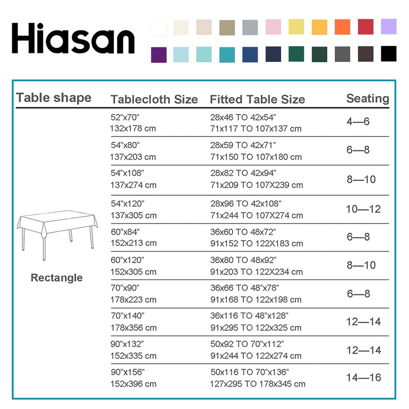 Hiasan Rectangle Tablecloth Grey - Wrinkle Resistant and Waterproof Washable