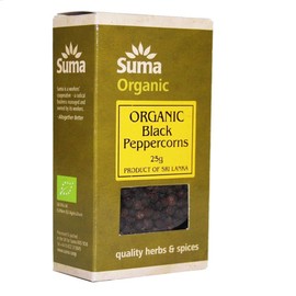 Suma Organic | Peppercorns - black, organic | 5 x 25g