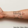 'Don't Stop Believing' Temporary Tattoo - Water Resistant, Skin-Safe, Non-Toxic